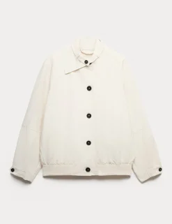 Washed Satin Look Bomber Jacket