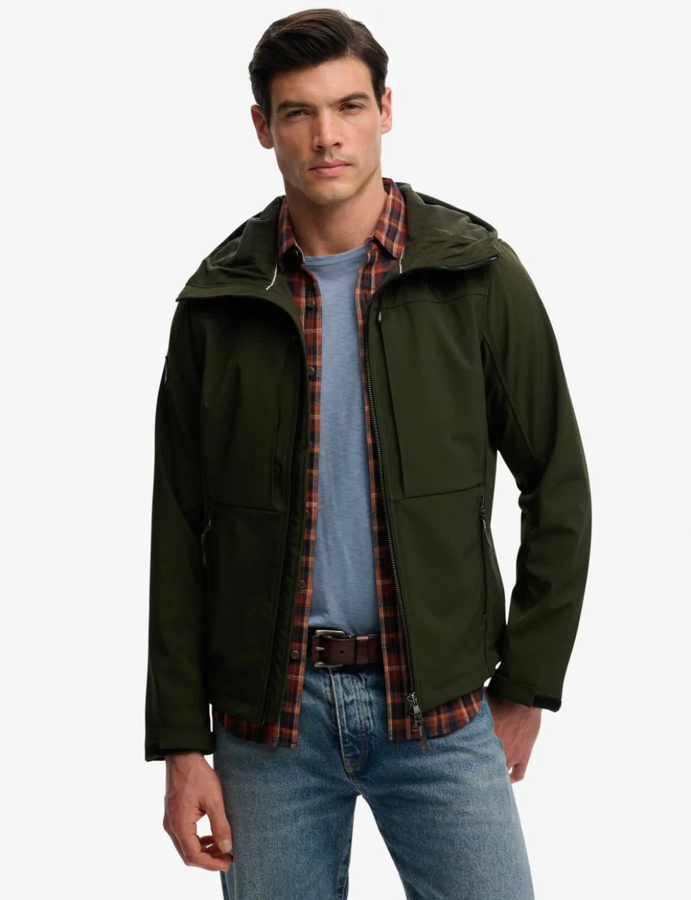 Water Resistant Hooded Softshell Jacket