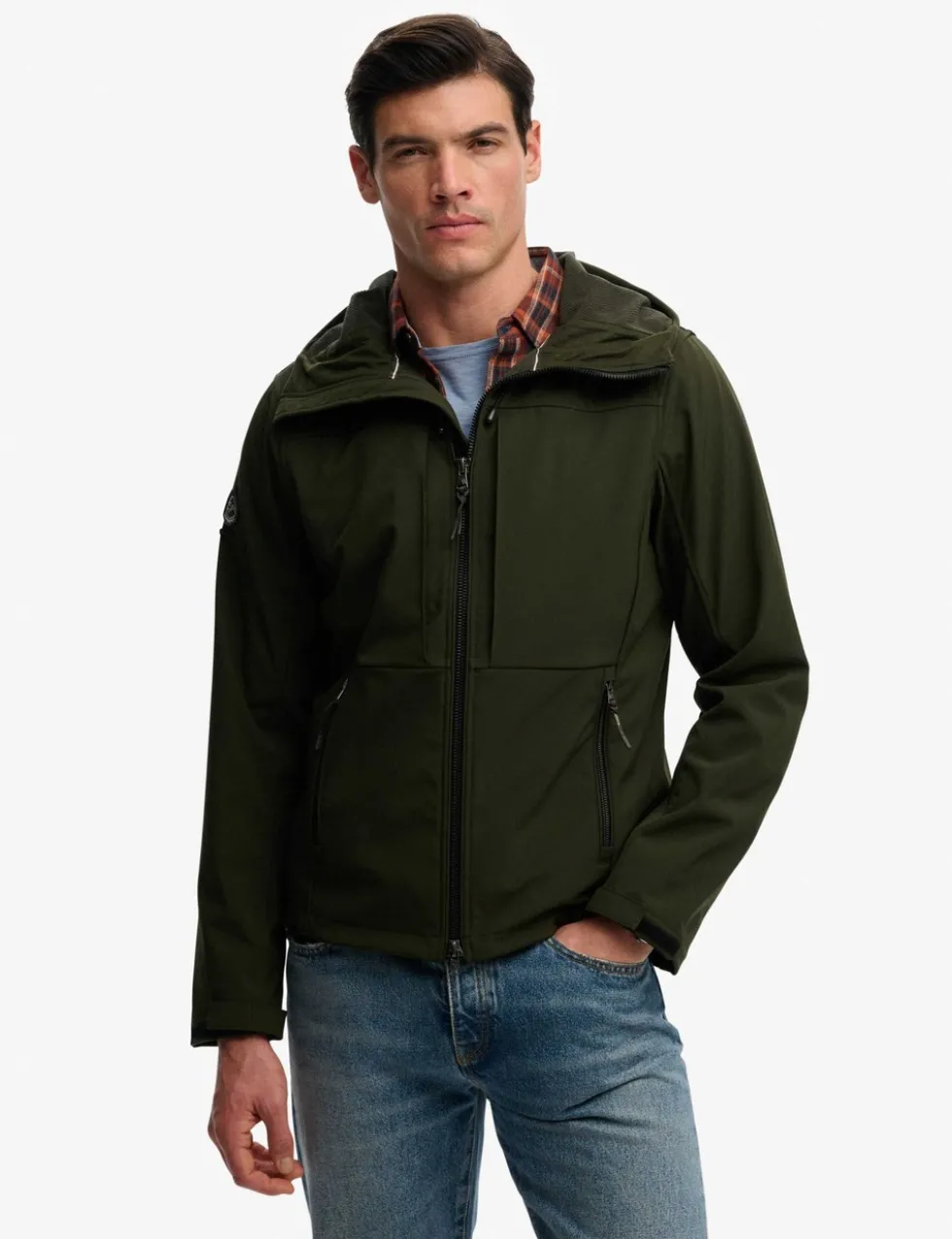Water Resistant Hooded Softshell Jacket