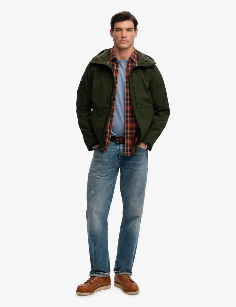 Water Resistant Hooded Softshell Jacket