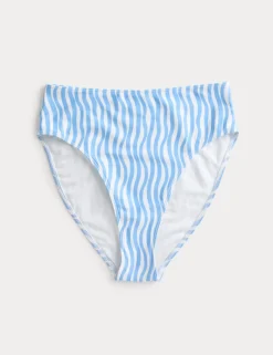 Wave Print High Waist Bikini Bottoms