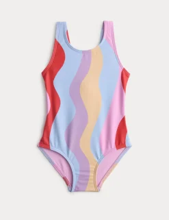 Wave Print Swimsuit (2-8 Yrs)