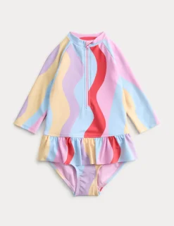 Wave Print Swimsuit (2-8 Yrs)