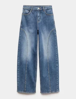 Western High Waisted Studded Tapered Jeans