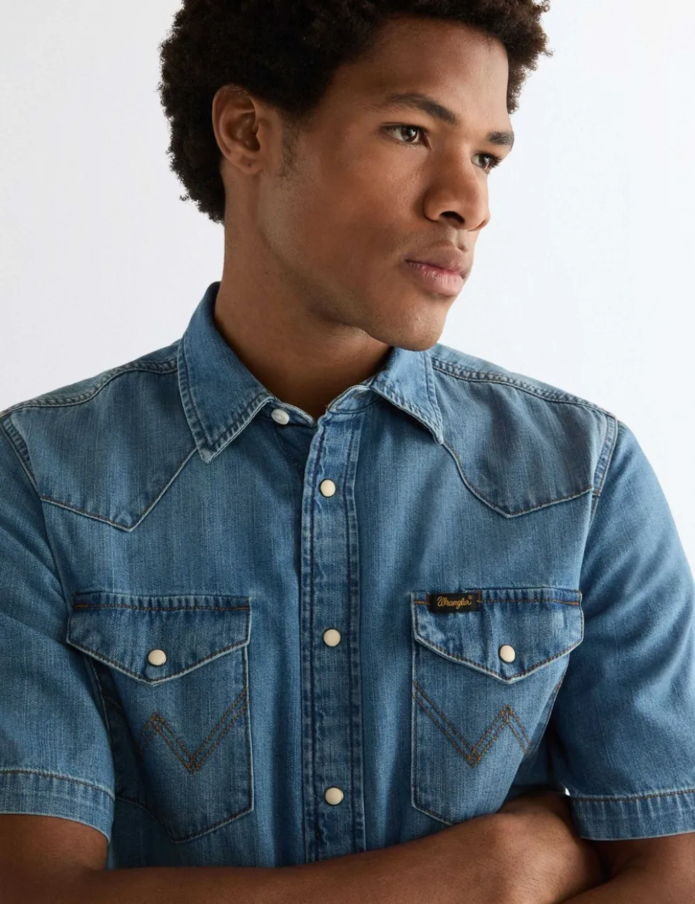 Western Short Sleeve Denim Shirt