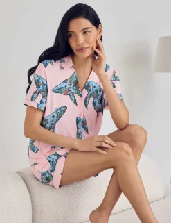 Whale Print V-Neck Shortie Set
