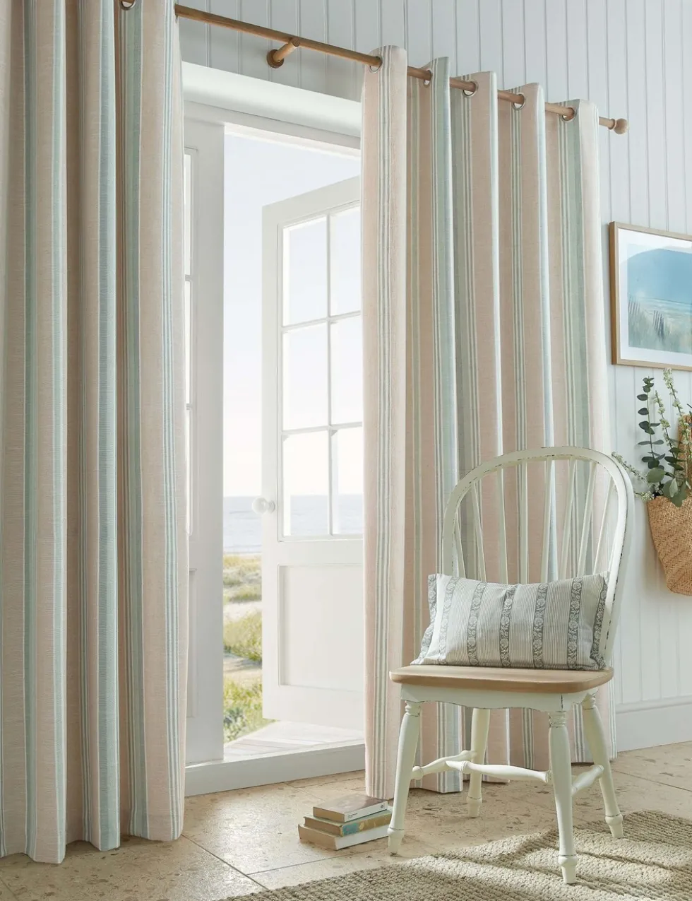 Wickham Cotton Rich Striped Eyelet Curtains