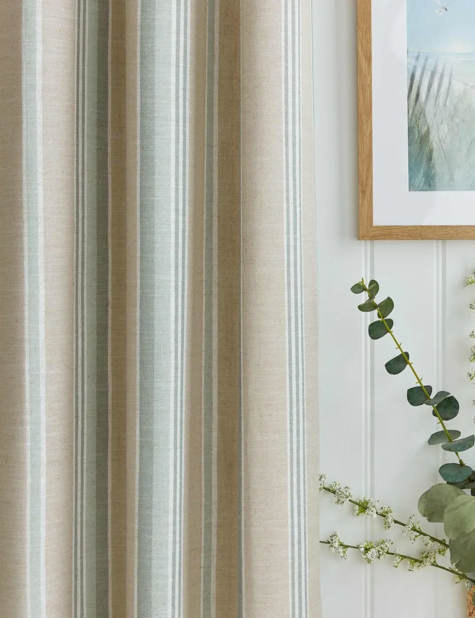 Wickham Cotton Rich Striped Eyelet Curtains