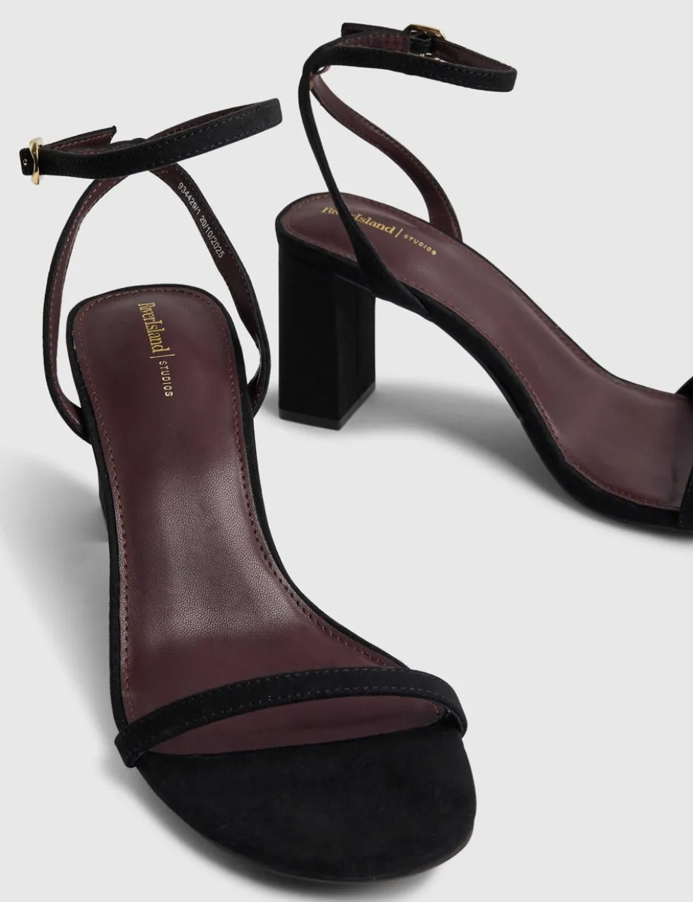 Wide Fit Ankle Strap Block Heel Sandals