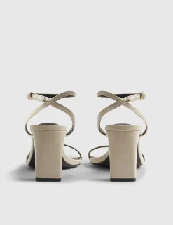 Wide Fit Ankle Strap Block Heel Sandals
