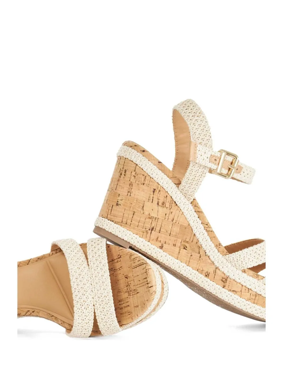 Wide Fit Buckle Wedge Sandals