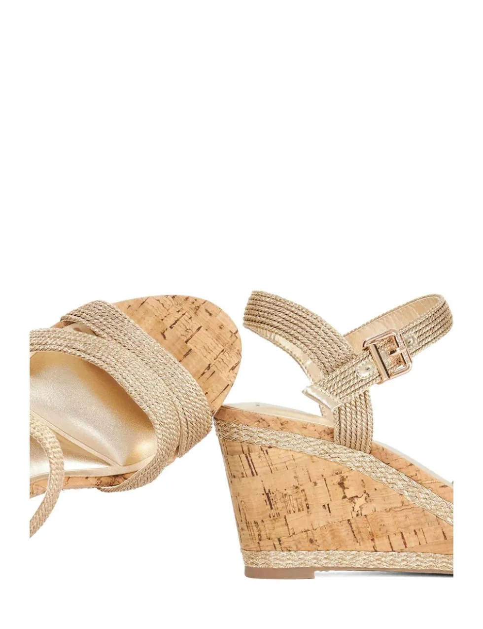Wide Fit Buckle Wedge Sandals
