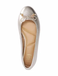 Wide Fit Charm Trim Leather Ballet Pumps