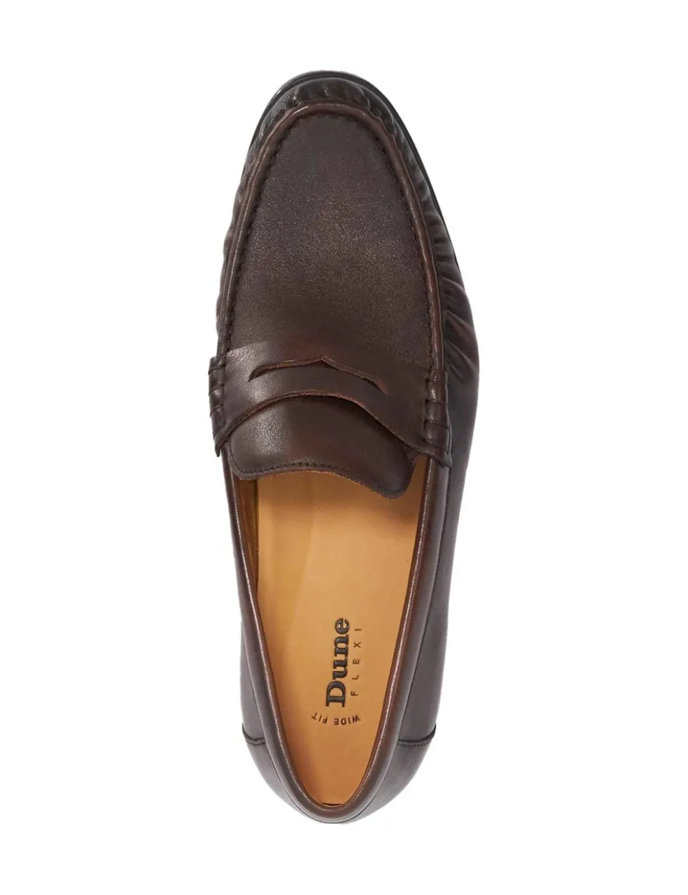 Wide Fit Flexi Sole Leather Penny Loafers