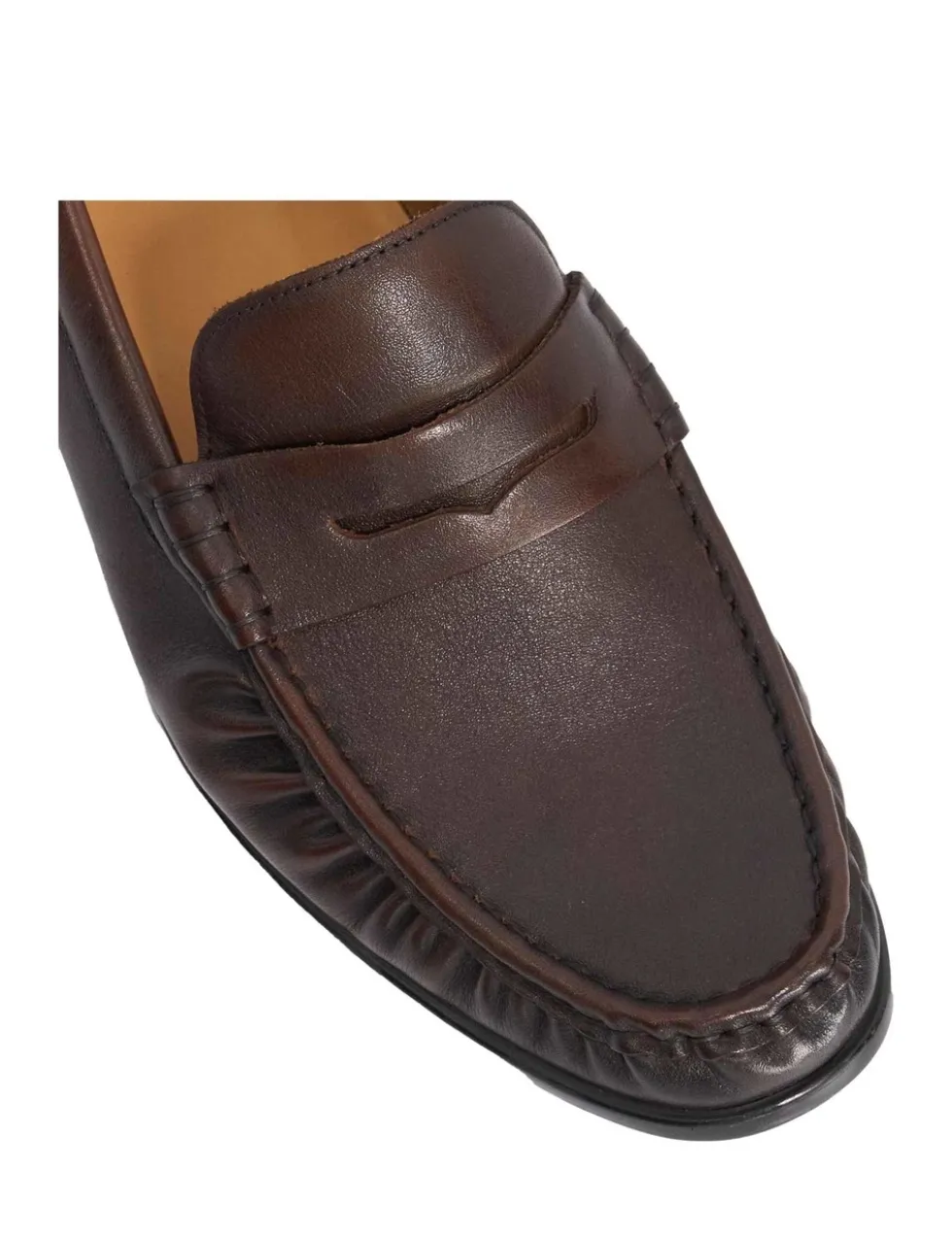 Wide Fit Flexi Sole Leather Penny Loafers
