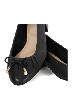 Wide Fit Leather Block Heel Pumps