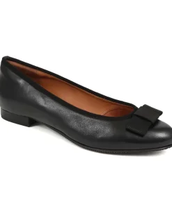 Wide Fit Leather Bow Flat Pumps