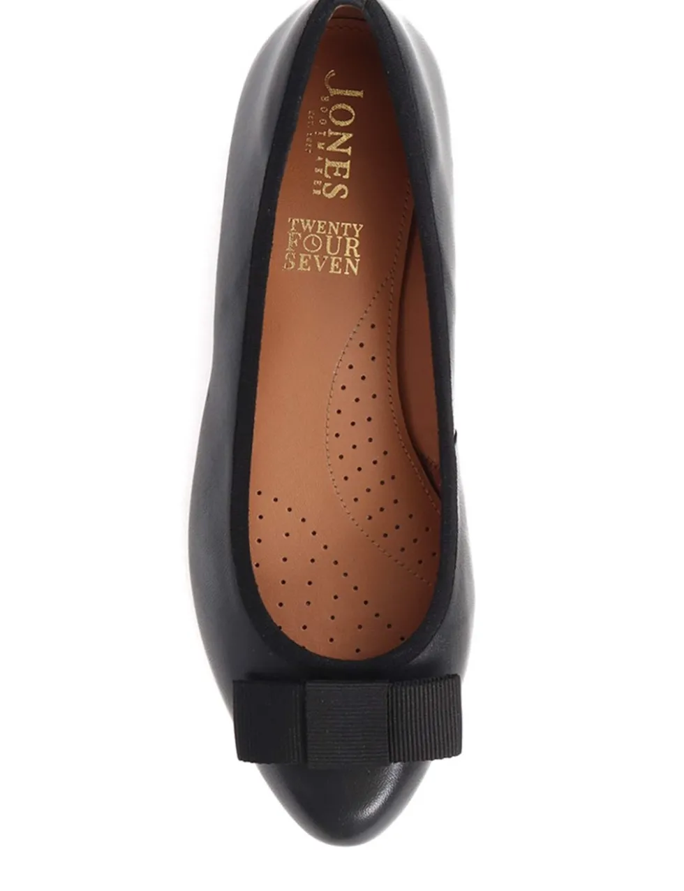 Wide Fit Leather Bow Flat Pumps