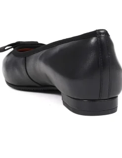 Wide Fit Leather Bow Flat Pumps