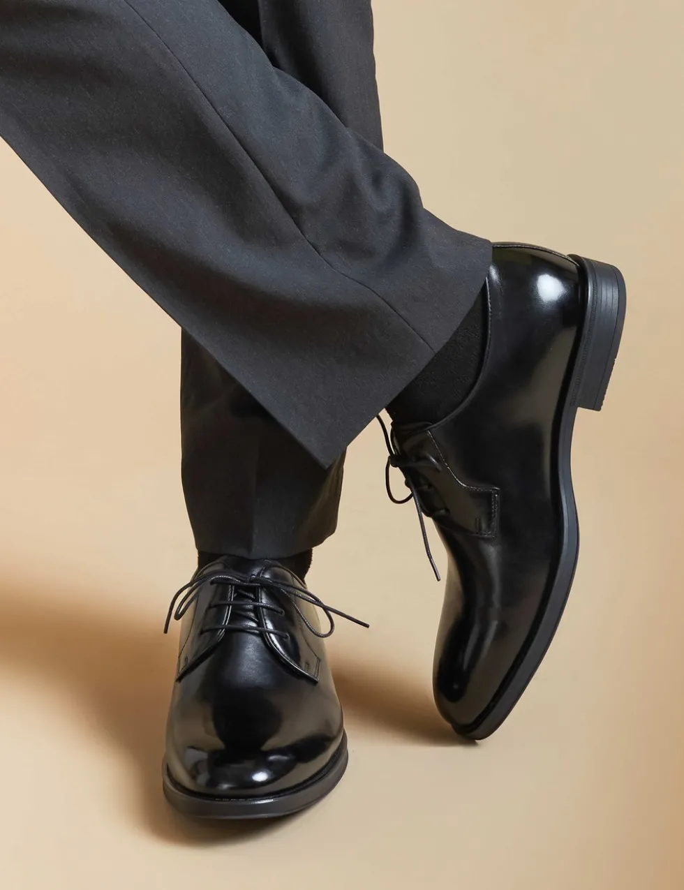 Wide Fit Leather Derby Shoes