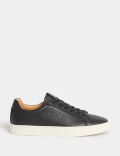 Wide Fit Leather Lace up Trainers