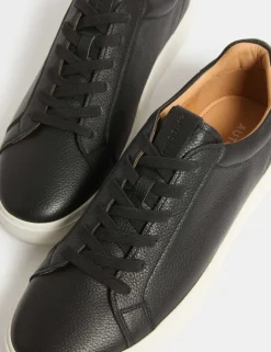 Wide Fit Leather Lace up Trainers