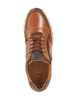 Wide Fit Leather Lace Up Side Zip Trainers