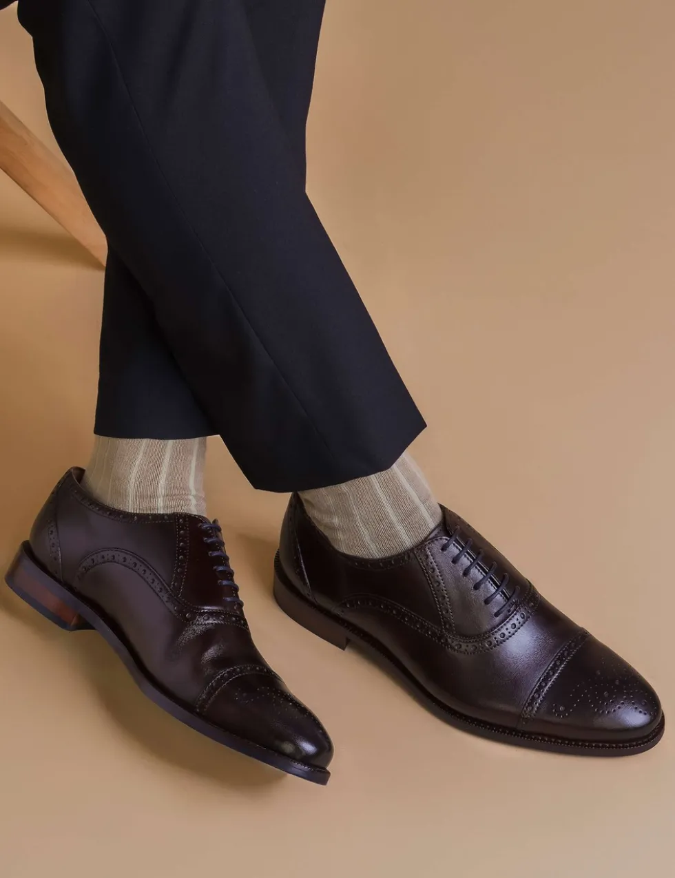 Wide Fit Leather Oxford Shoes