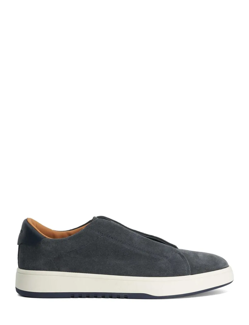 Wide Fit Leather Slip On Trainers
