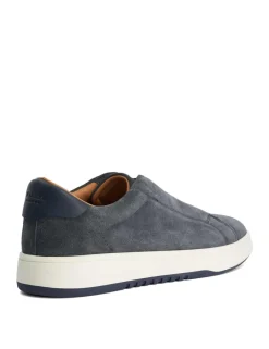 Wide Fit Leather Slip On Trainers