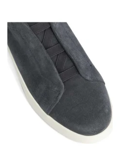 Wide Fit Leather Slip On Trainers
