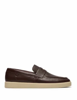 Wide Fit Leather Slip On Loafers