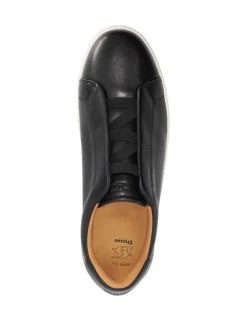 Wide Fit Leather Slip On Trainers