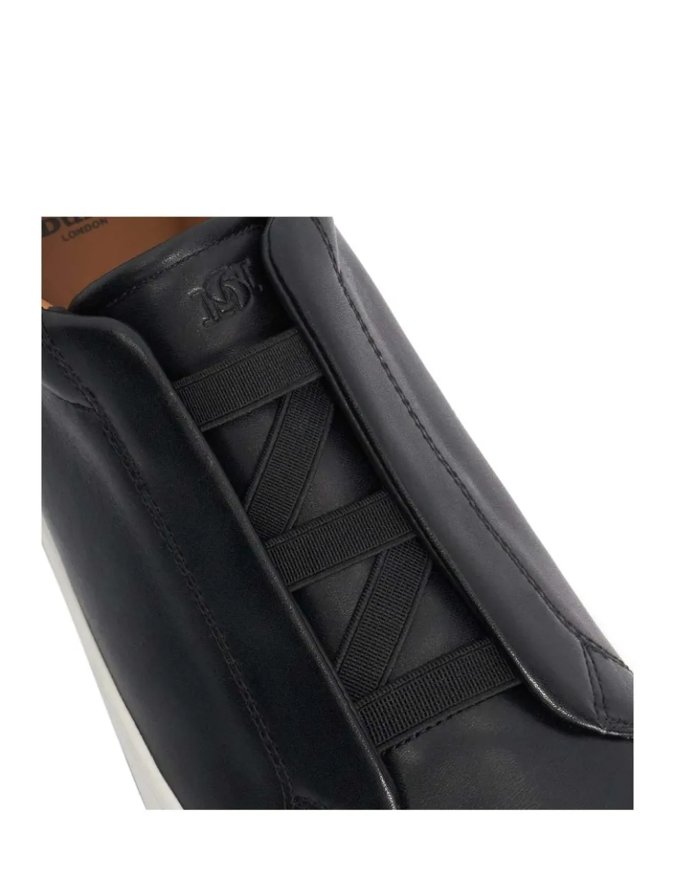 Wide Fit Leather Slip On Trainers
