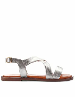 Wide Fit Leather Strappy Flat Sandals