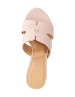 Wide Fit Leather Wedge Mules