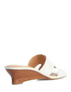Wide Fit Leather Wedge Mules