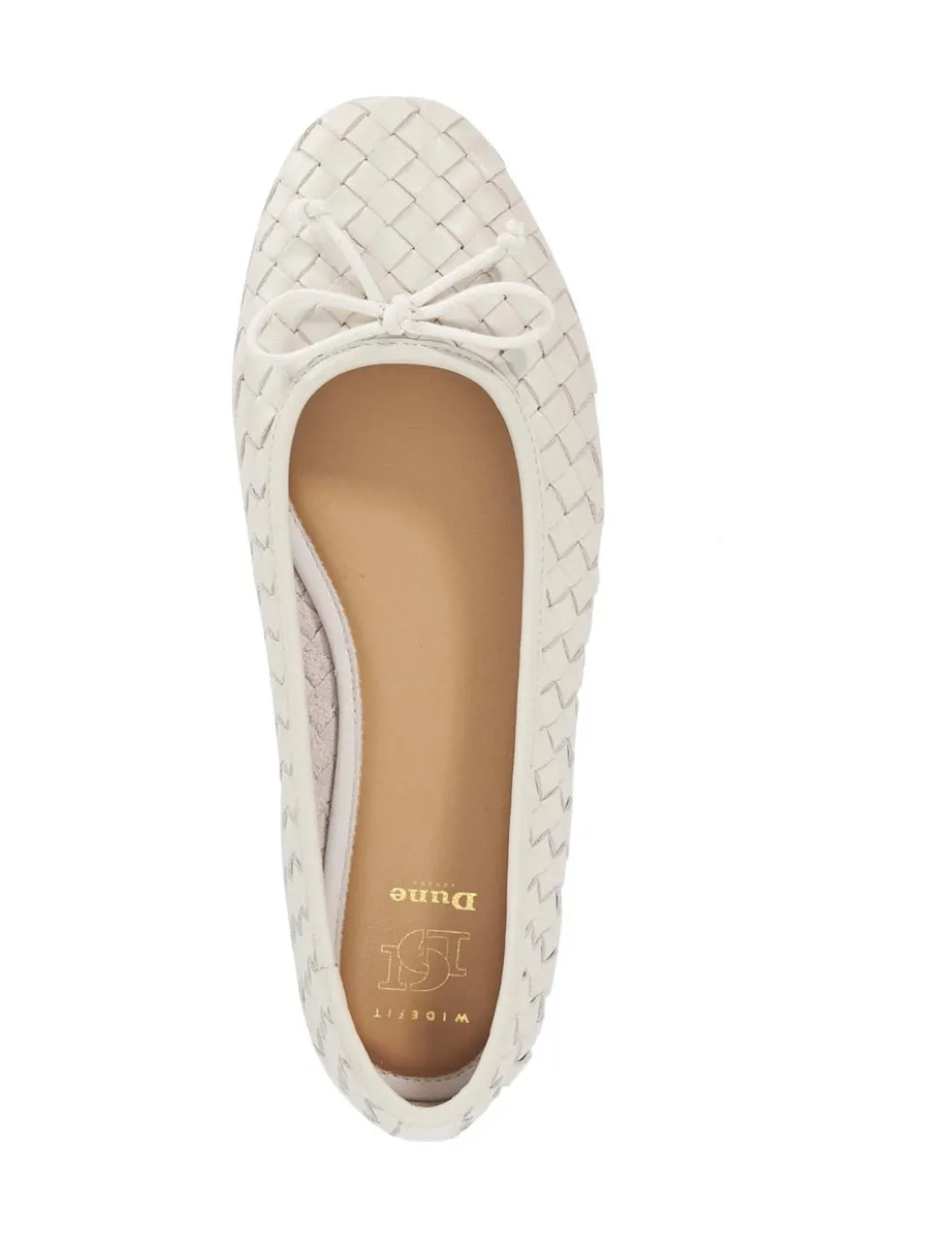 Wide Fit Leather Woven Flat Ballet Pumps