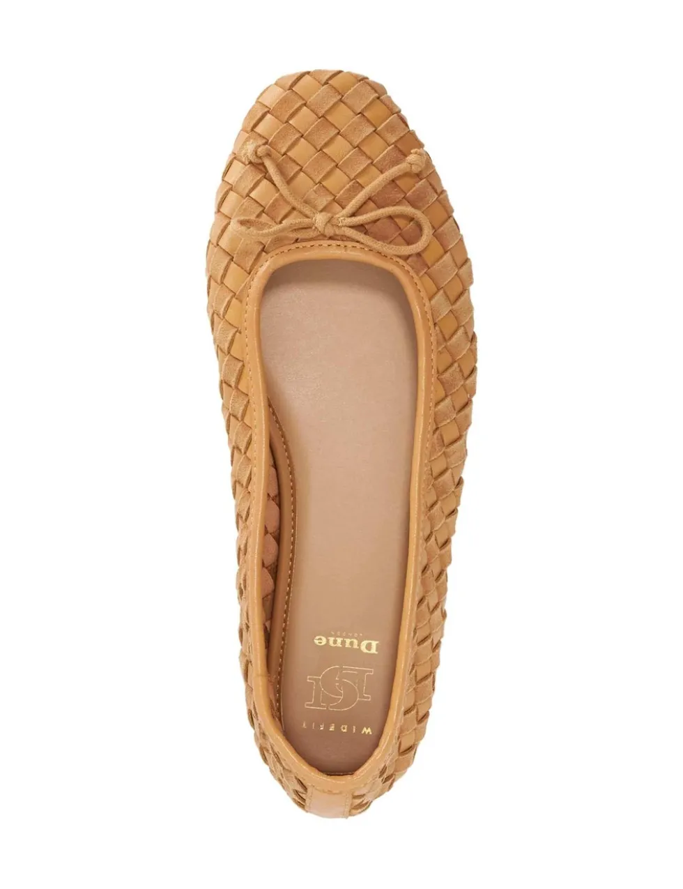 Wide Fit Leather Woven Flat Ballet Pumps