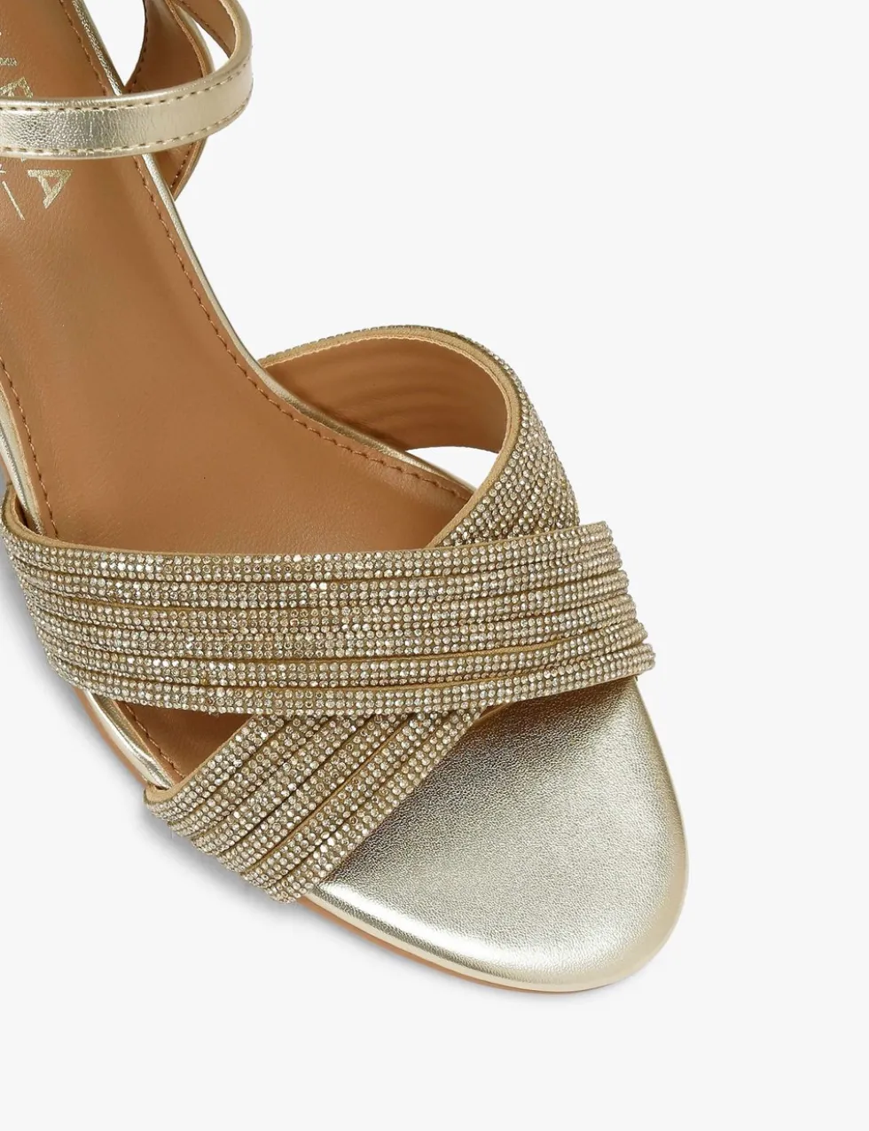 Wide Fit Metallic Sparkle Block Heel Sandals
