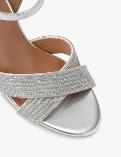 Wide Fit Metallic Sparkle Block Heel Sandals