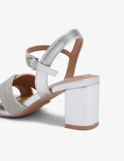 Wide Fit Metallic Sparkle Block Heel Sandals