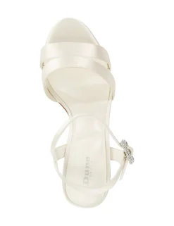 Wide Fit Satin Ankle Strap Block Heel Sandals
