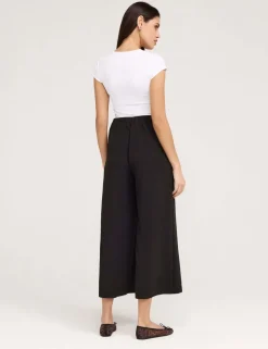 Wide Leg Cropped Trousers