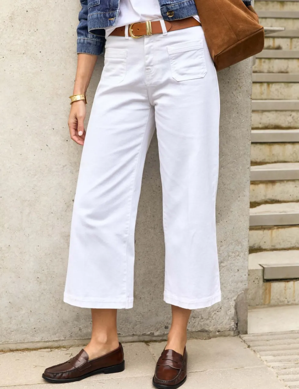 Wide Leg High Waisted Cropped Jeans