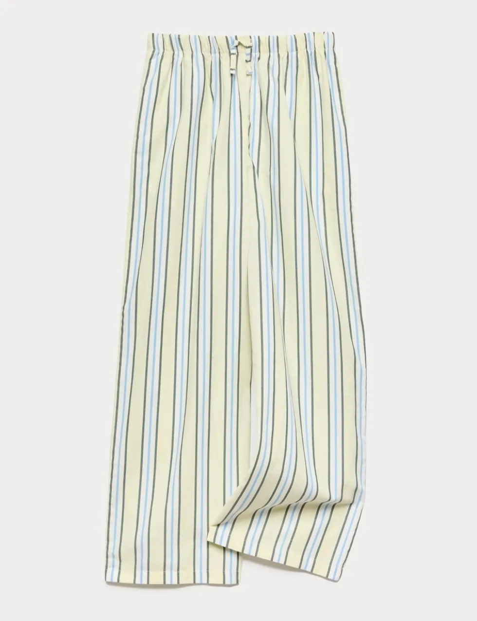 Wide Leg Pure Cotton Poplin Striped Trousers (6-16 Yrs)