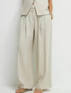 Wide Leg Trousers with Cotton