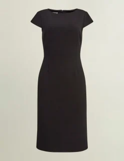 Wide Neck Knee Length Shift Dress