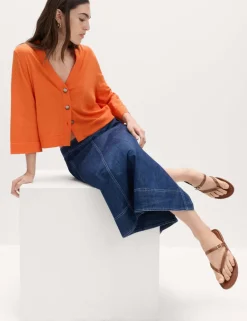Wide Sleeve Short Length Cardigan