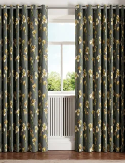 Wild Iris Lined Eyelet Curtains